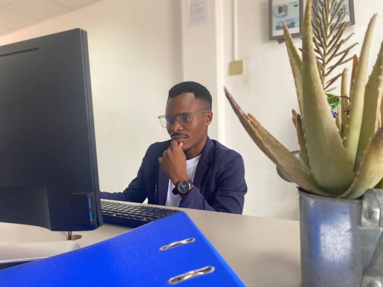 Tepu Solutions founder Terrence Ng’andu at work
